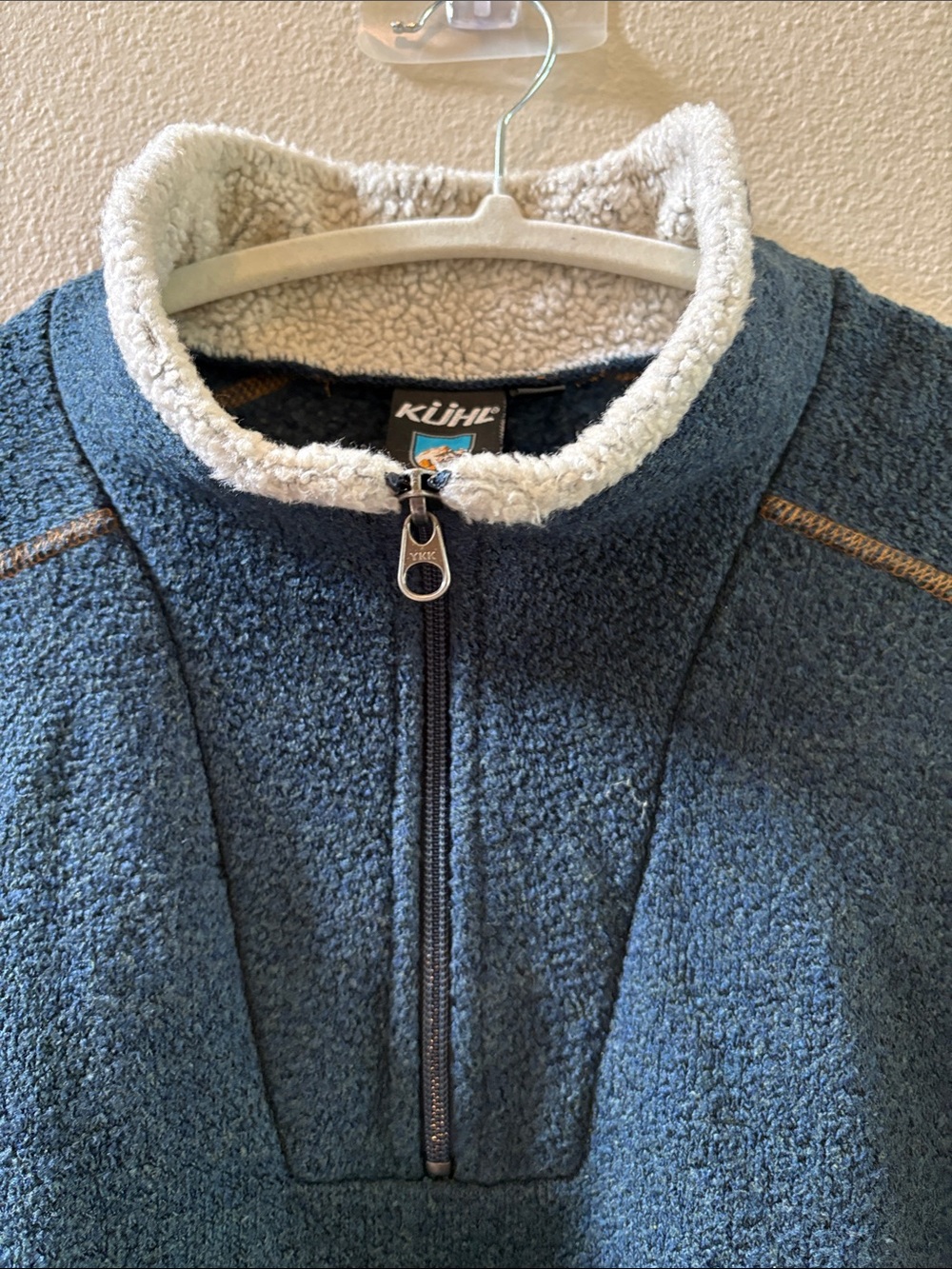 Kuhl Navy Sherpa Half-Zip Pullover with Cream Collar - Picture 4 of 10
